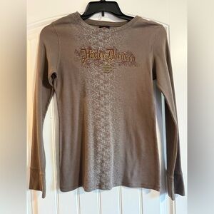 Harley-Davidson Bahamas Brown Long Sleeve Shirt Womens XL
